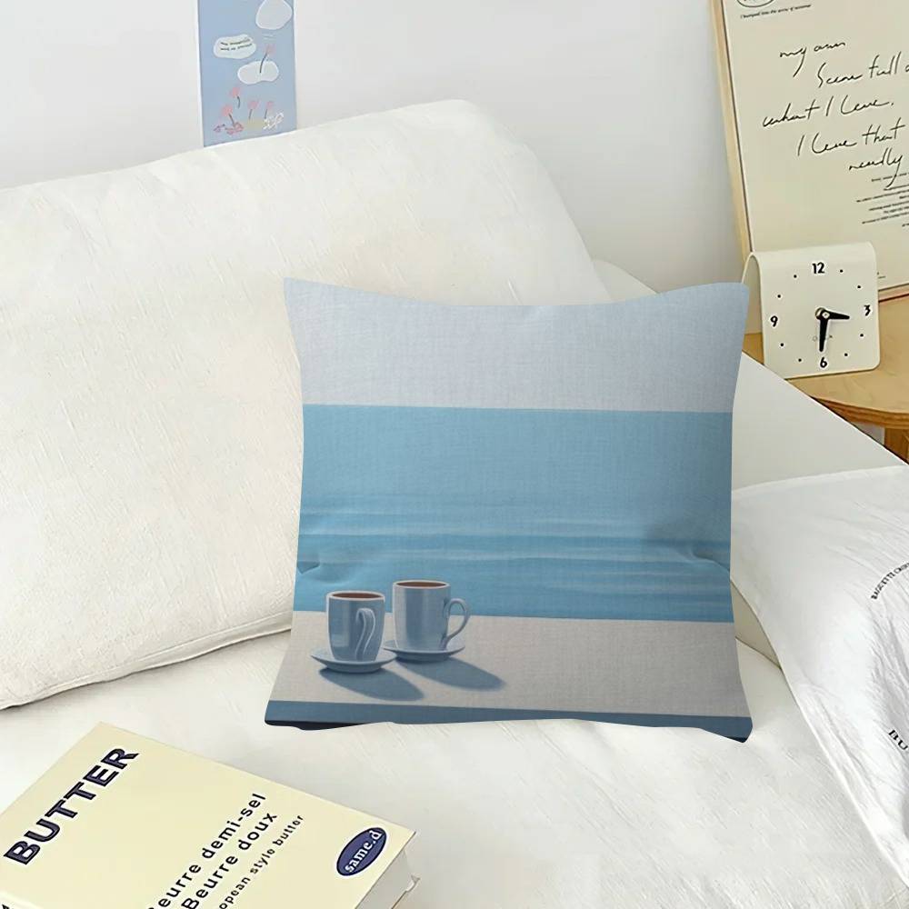Serene Seaside Scenes Personalized picture text home decorative pillows Household Gifts xcm