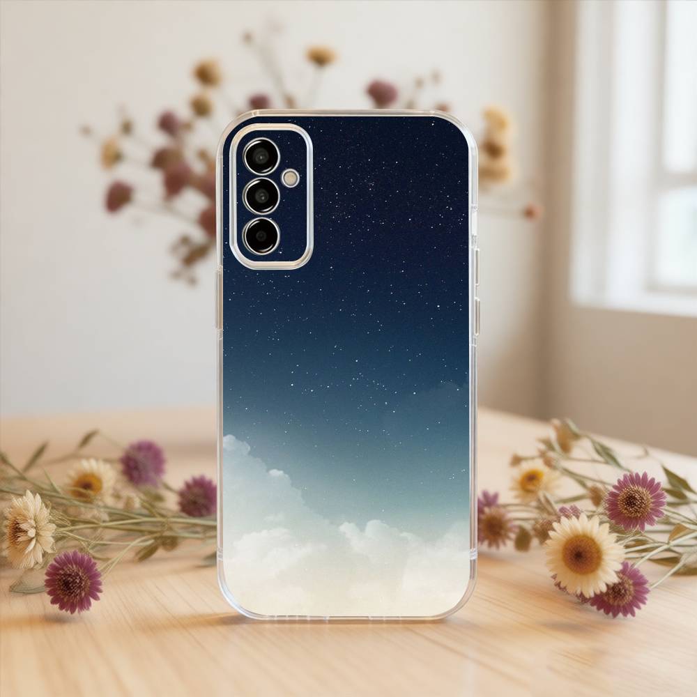 Однотонный чехол для телефона «Звездное небо» для Samsung A10, 12, 20, 21S, 30, 31, 40, 50, 51, 52, 70, 71 Прозрачная крышка