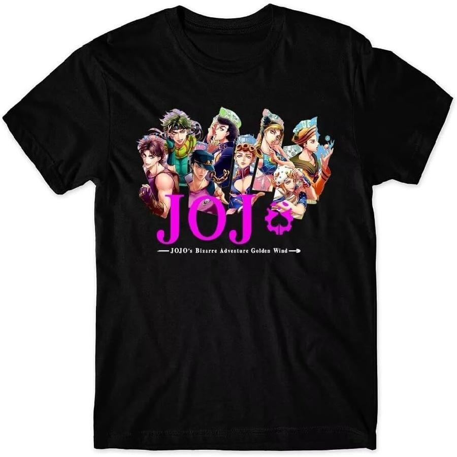 Unisex T-shirt JoJo's Bizarre Adventure Shirt Fashion t-Shirt Unisex Short-Sleeved Tops Fans Gifts Black tee Shirt
