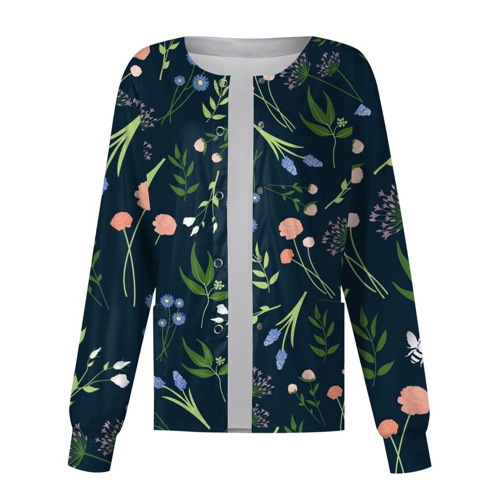 Женский однобортный защитный комбинезон с длинным рукавом и карманом, рабочий воротник-стойка, кардиган, куртка, топ