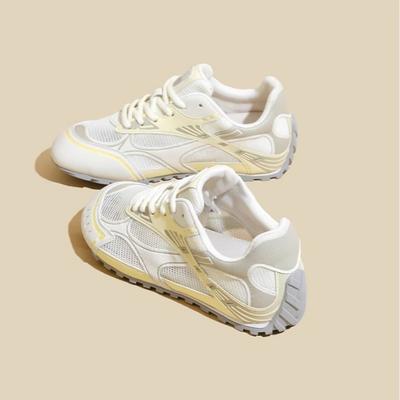 Кожаная сетчатая дышащая обувь Forrest Gump женская 2025 лето новая мягкая подошва внутренняя высота увеличение универсальная сетчатая обувь обувь для тренировок балетом