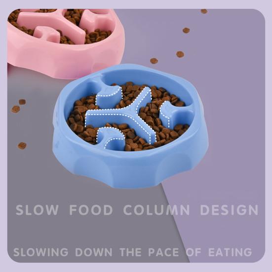 Медленная кормушка для крупных пород, миска для собак, эффективное замедление еды, круглая форма, непроливающаяся посуда для корма для домашних животных, колонка для медленного кормления, миска для домашних животных