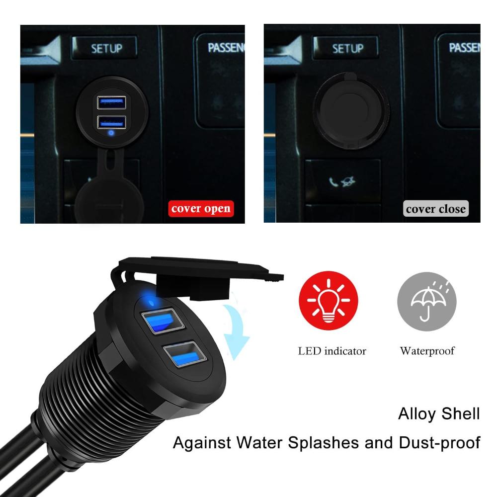 Водонепроницаемый удлинительный кабель «папа-мама», панель USB 3.0 для приборной панели, автомобильный кабель для скрытой установки