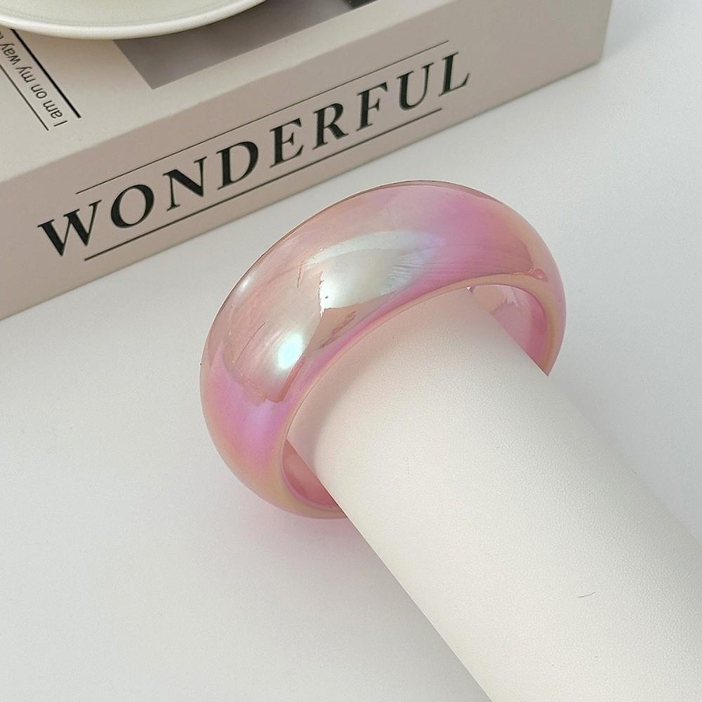 Transparent Colorful Resin Bangles Punk Hip Hop Chunky Bangles Laser Bracelets Women Jewelry