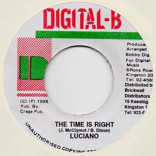 7inch Record LUCIANO - The Time Is Right NONE Digital-B 1998 Jamaica Reggae, Ska & Dub Used