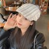 Y2k Newsboy Cap Striped Painter Hat New Peaked Caps  Female