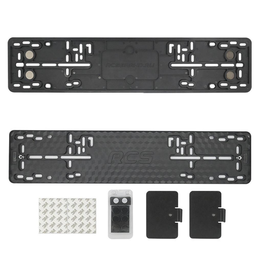 XCLPF EU-Standard License Plate Frame RCS License Plate Holder, ABS Plastic Plate Frame for Russia with Accessories