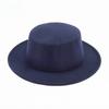 Шляпа Женская шерстяная цилиндр Осень и зима однотонная универсальная ретро мужской стиль Зимняя фетровая шляпа с плоским верхом