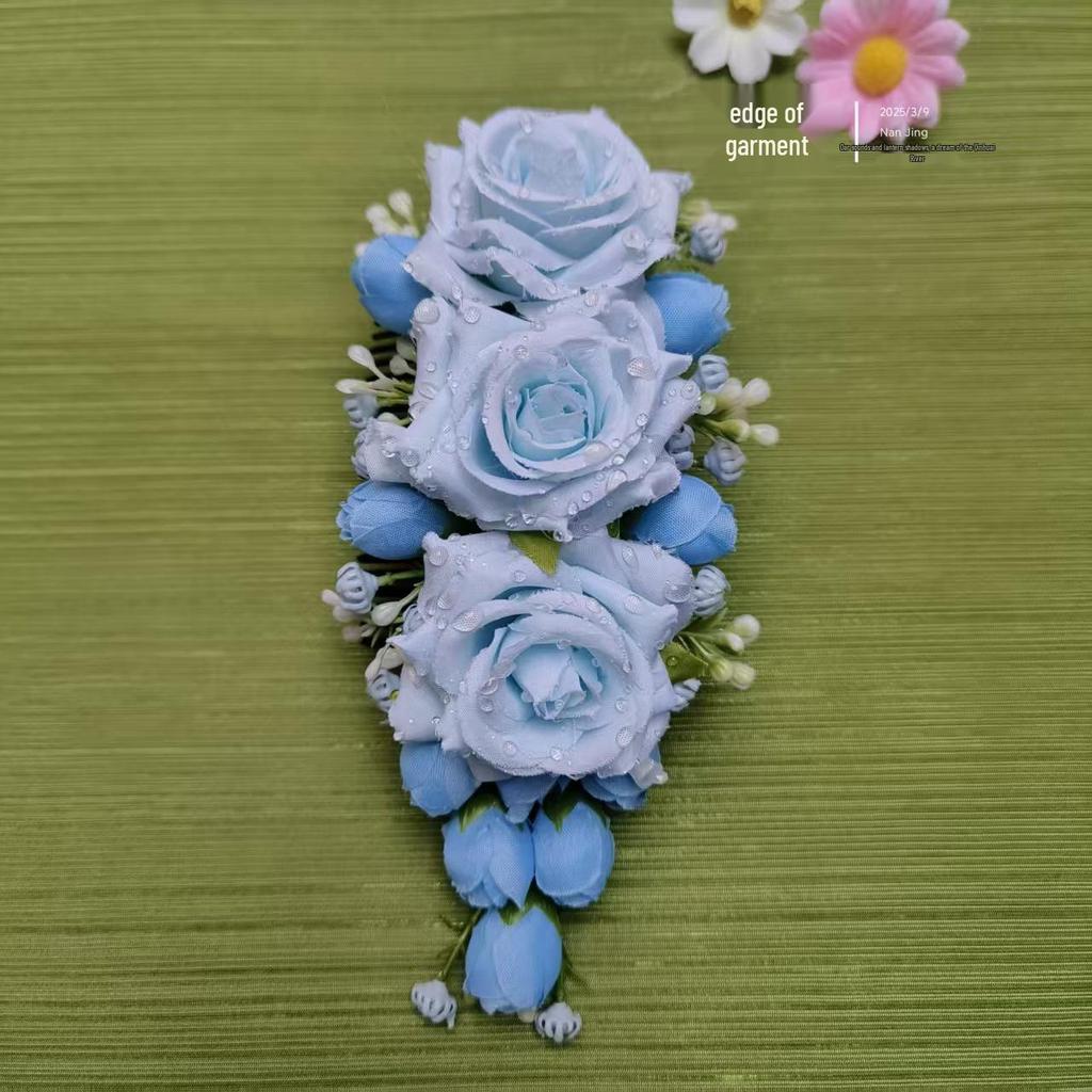 Юньнаньский этнический гребень для волос с головным украшением - Ручная работа, головной убор для тайского танца и аксессуар для выступления в фотостудии