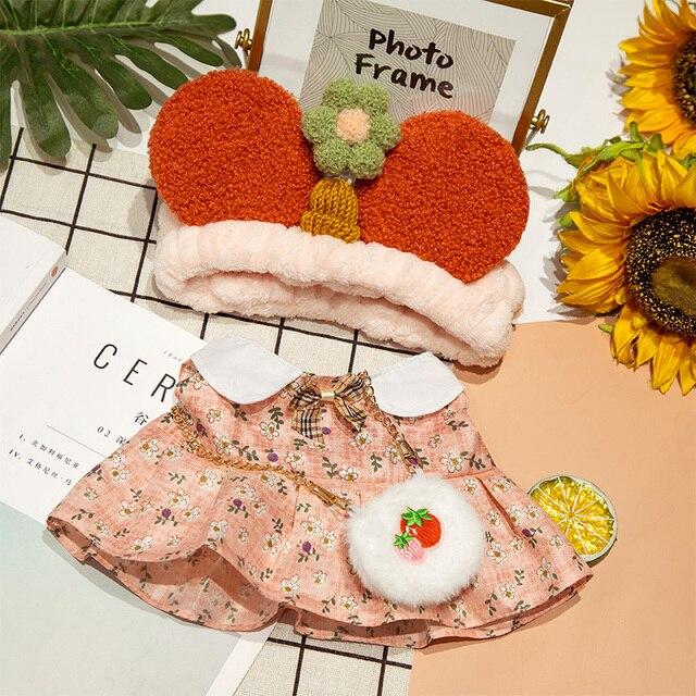 Аксессуары для кукол Lalafanfan Cafe Duck, одежда Kawaii Duck с одеждой, плюшевые игрушки, мягкая повязка для волос, подарок для девочек