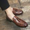 Large Size Leather Shoes Men's Lacquered Tassel British Pointed Hair Stylist Men's Shoes One Pedal Business Casual Small Leather Shoes