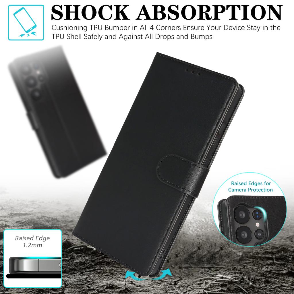 For Samsung Galaxy S23 Ultra/S22 Ultra 5G Case RFID Blocking Flip Leather Phone Cover with Wrist Strap