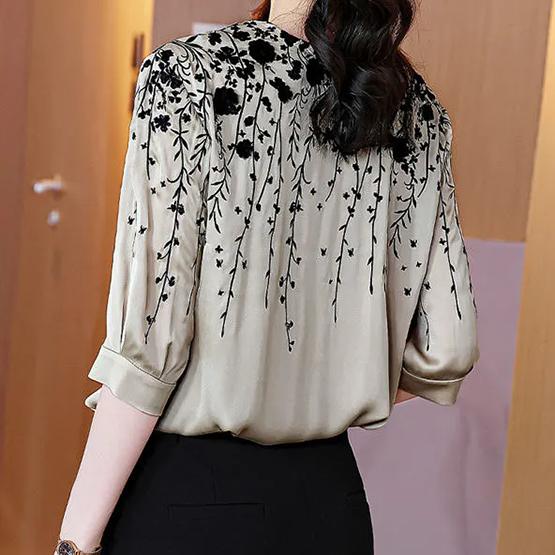 WTEMPO О-образный вырез с вышивкой шикарный ретро элегантный О-образный вырез рубашки весна-лето длинный рукав повседневные универсальные топы блузки