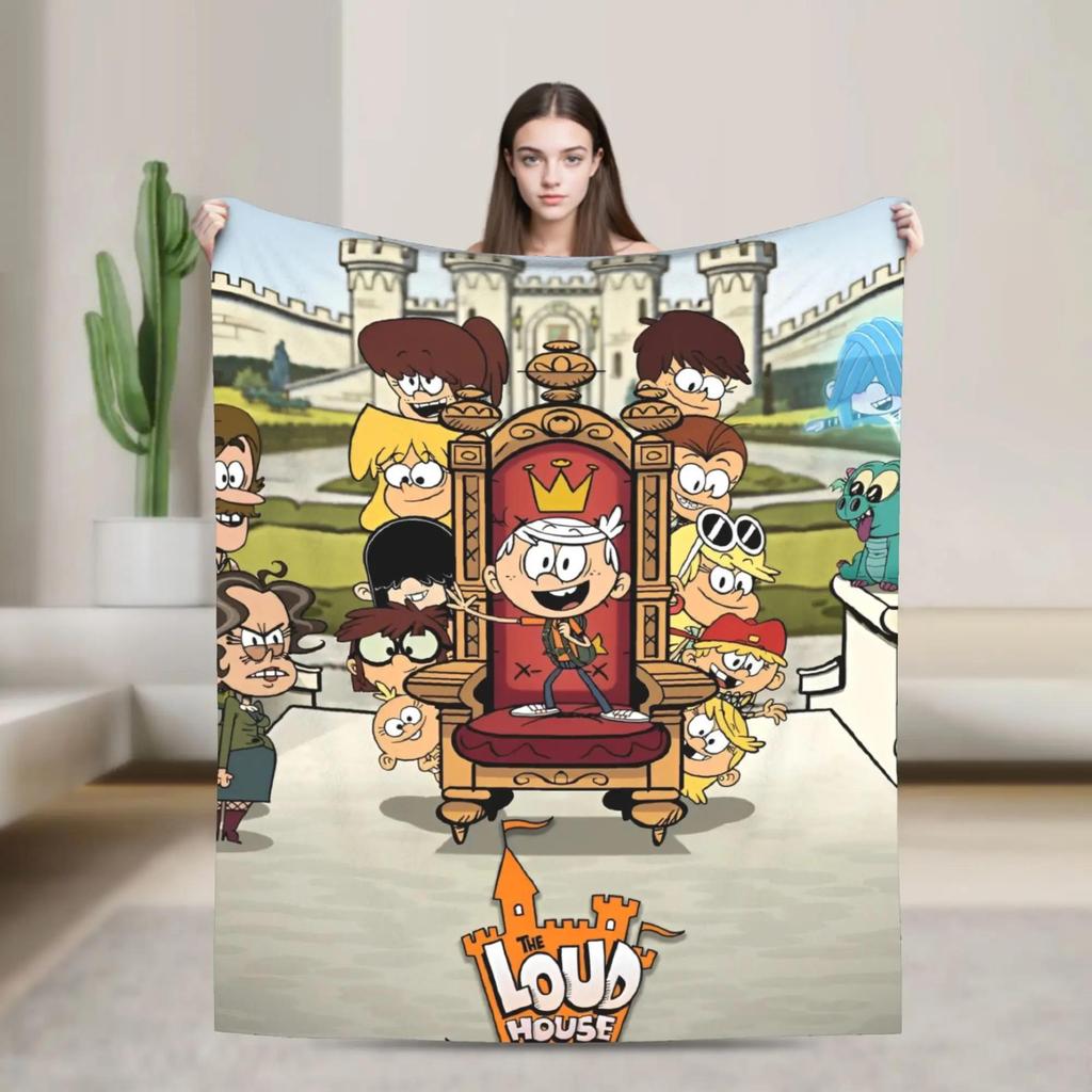 LLoud Houses Family Cartoon Flannel Throw Blanket for Couch Sofa Bed Softized Quality Picnic Blanket