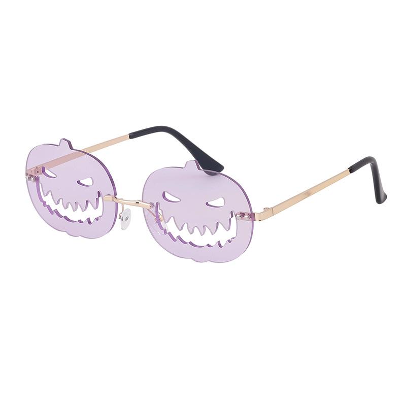 Персонализированные солнцезащитные очки 'Тыква' Женские модные безободковые солнцезащитные очки Забавные очки Солнцезащитные очки