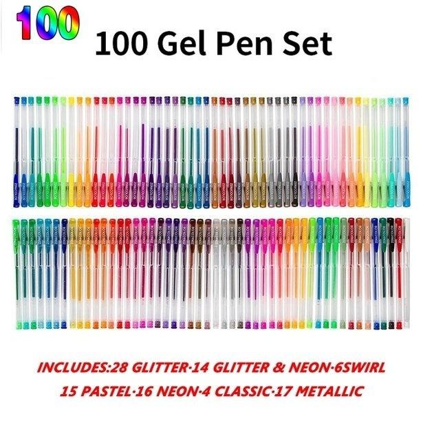 24/48/100pcs Gel Pens for Coloring Books, Color Gel Markers for Drawing Painting Writing, Art  School Supplies