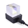 Crystal Cube Photo Display Holographic Desktop Smart Weather Station & Digital Clock with GIF Animations Album for Home Office