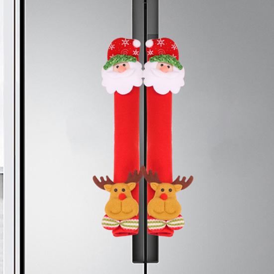 4Pcs Christmas Snowflake Durable Food Refrigerator Handle Cover Soft Washable Stain Prevention Fridge Cover
