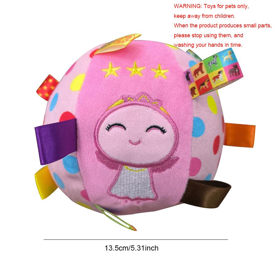 Plush Pet Dog Toys Interactive Pet Ball Toys with Bells Dog Chewing Ball Cleaning Tooth Dog Chew Toy For Dogs Pet Supplies