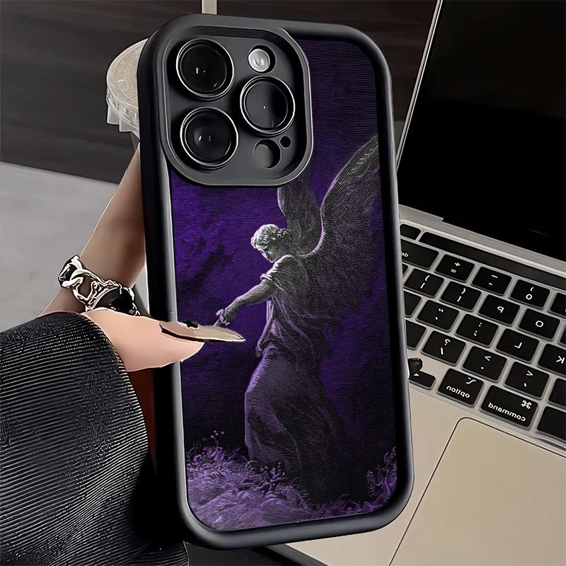 Чехол для телефона iPhone 17 Air 16E 15 16 Pro Max Архангел Михаил Эстетика Чехол 14 Plus 13 12 Mini Мягкий Силиконовый Fundas