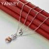 Elegant 925 Sterling Silver 16-30 Delicate Heart Shaped Round Zircon Necklace Women Gift Party Wedding Jewelry Accessories
