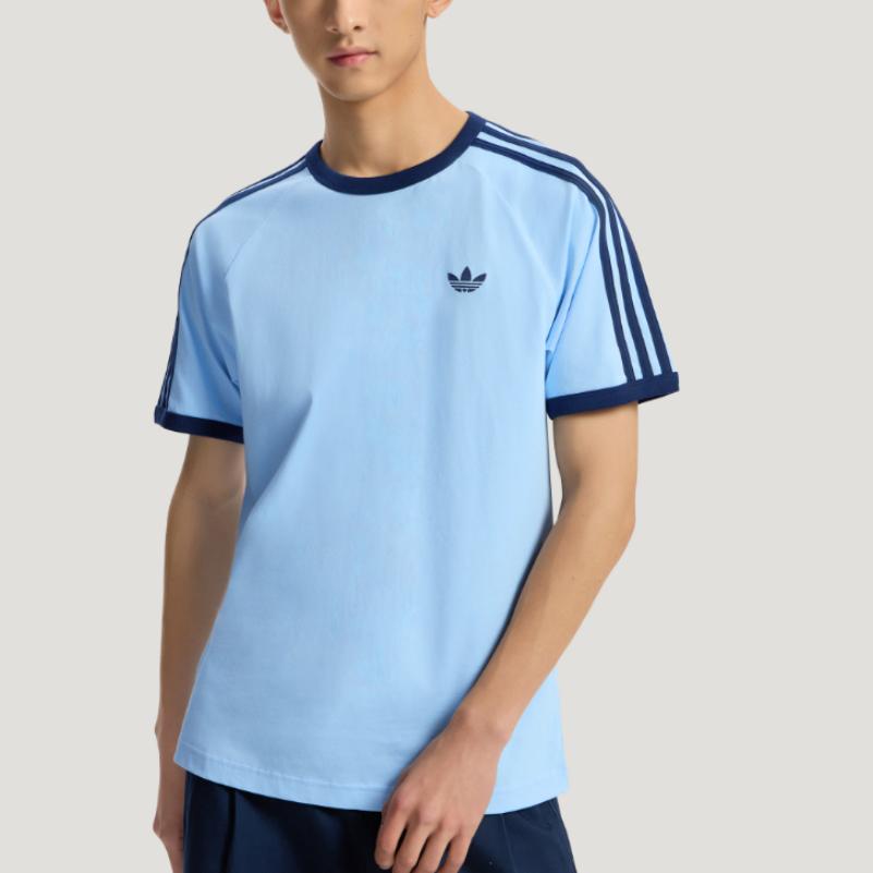 adidas Originals 3S Простая полосатая повседневная хлопковая спортивная футболка с коротким рукавом Мужские топы KG6323