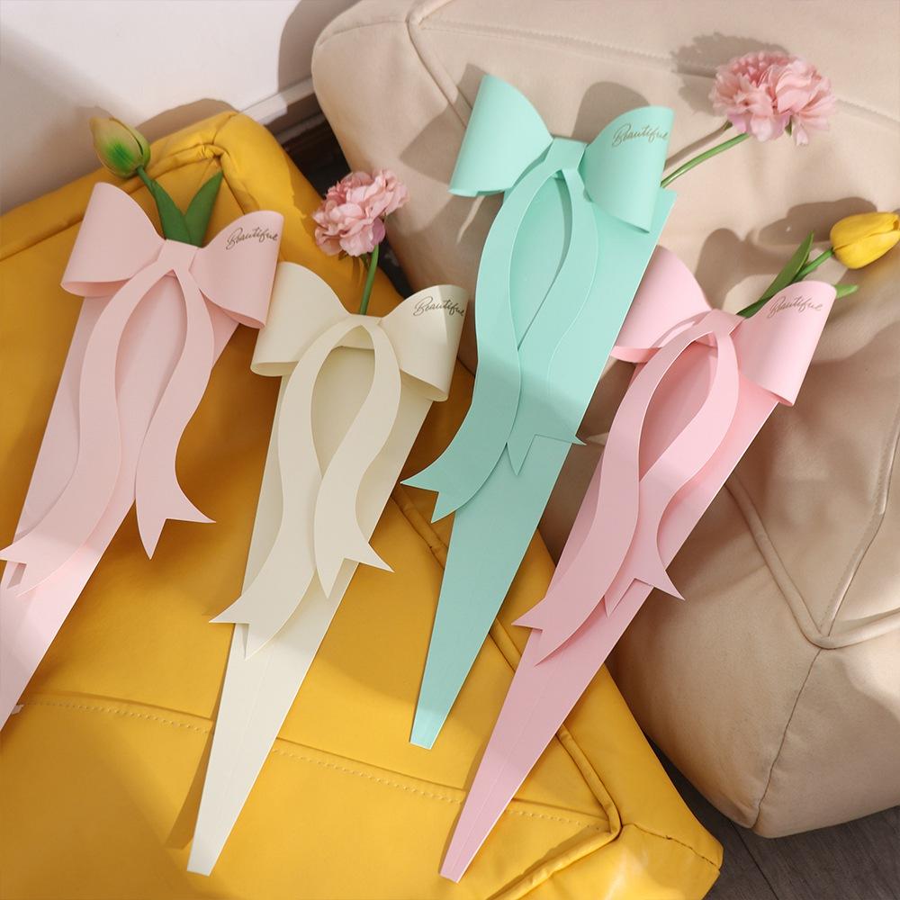 Bowknot Paperboard Bouquet Bag Decorative Bouquet Box Bowknot Flower Packaging Box Birthday