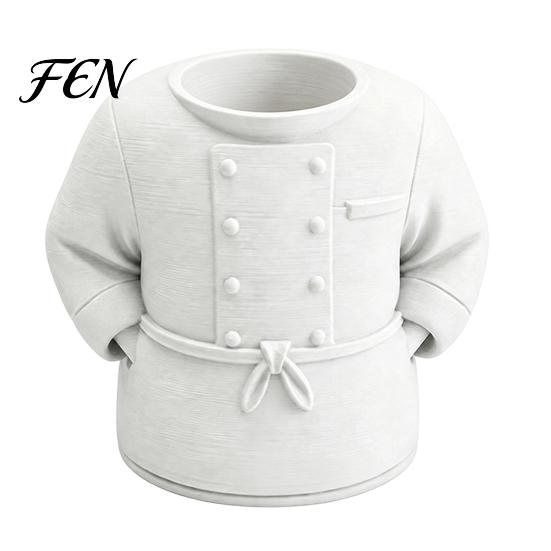 Durable PLA Desktop Container Chef Uniform Pen Holder, 3D Printed Novelty Stationery Organizer, Office Desk Accessories Large Capacity Ornament