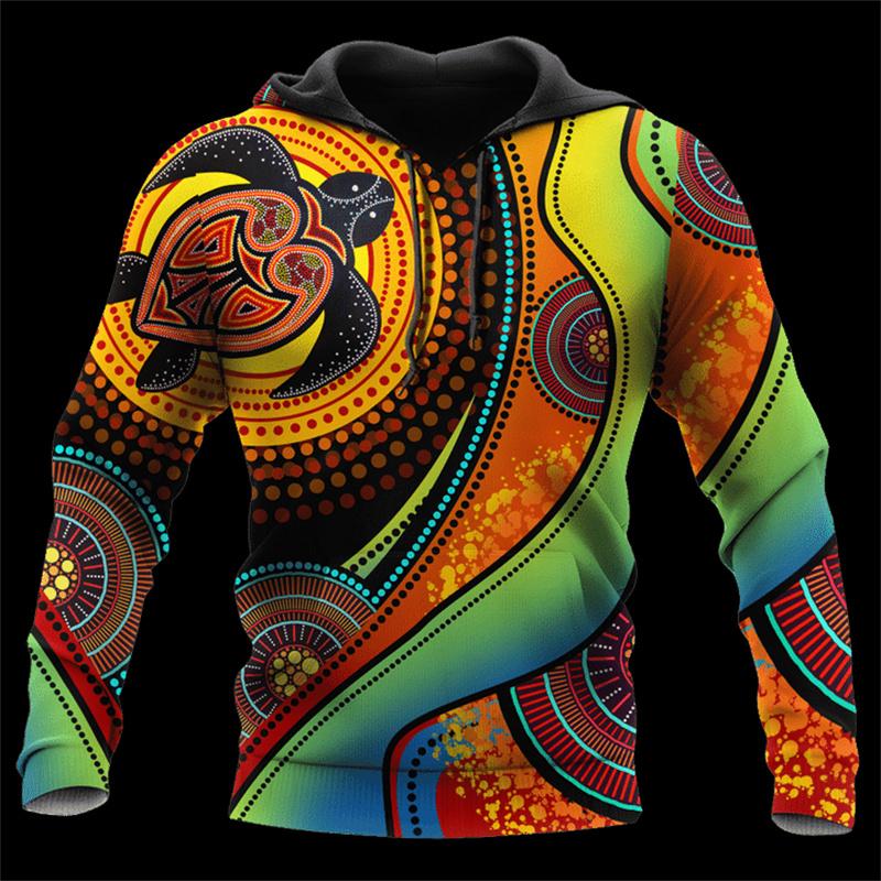 Новые толстовки и свитшоты Aboriginal Australia Indigenous Lizards And The Sun 3D Printed Hoody For Men Y2k Pullover Coat