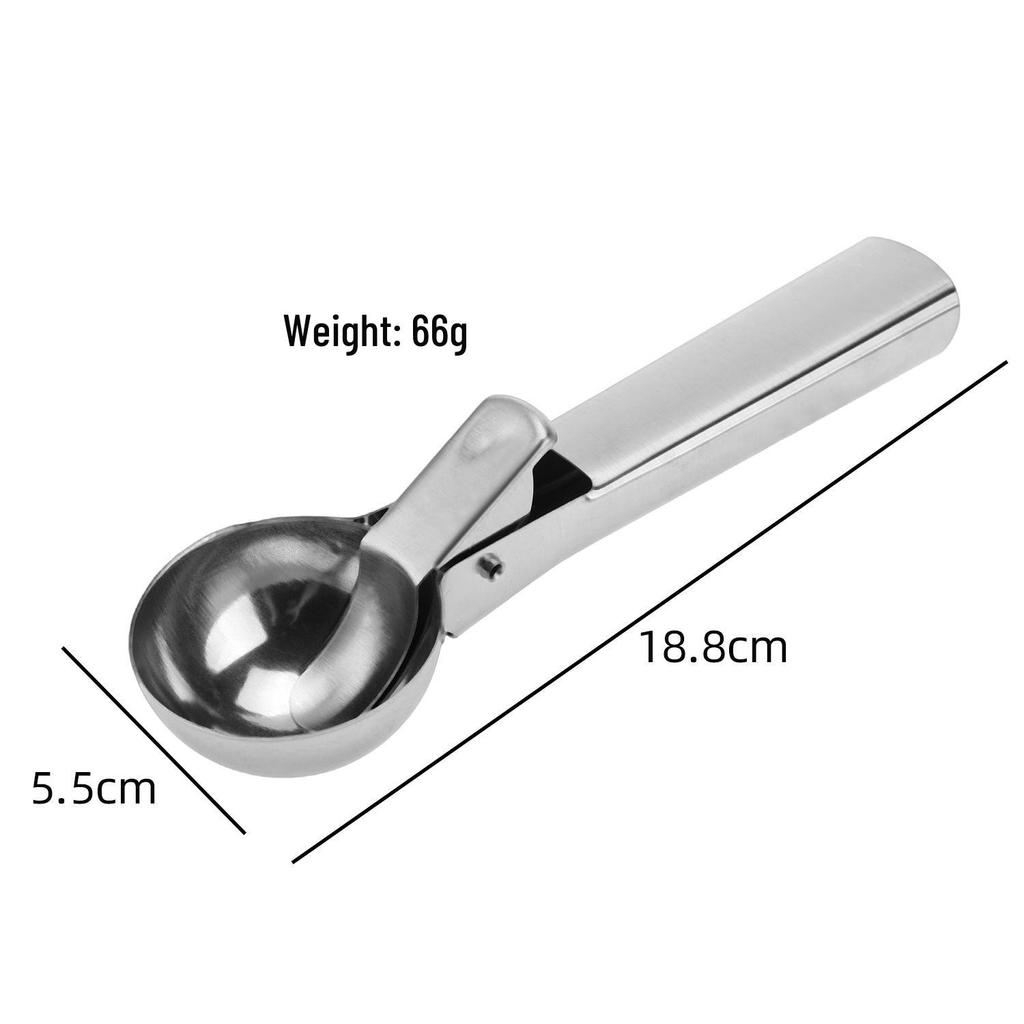 Stainless Steel Ice Cream Scoop with Rebound Ball Feature
