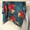 Elegant Chinese Style! Silk Silk Scarf Women'S Winter Flower Group Splendid Mulberry Silk Scarf Versatile Shawl Dual-Purpose