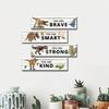 4Pcs Creative Door Pendant Wooden Wall Signage Dinosaur Hanging Doorplate Living Room