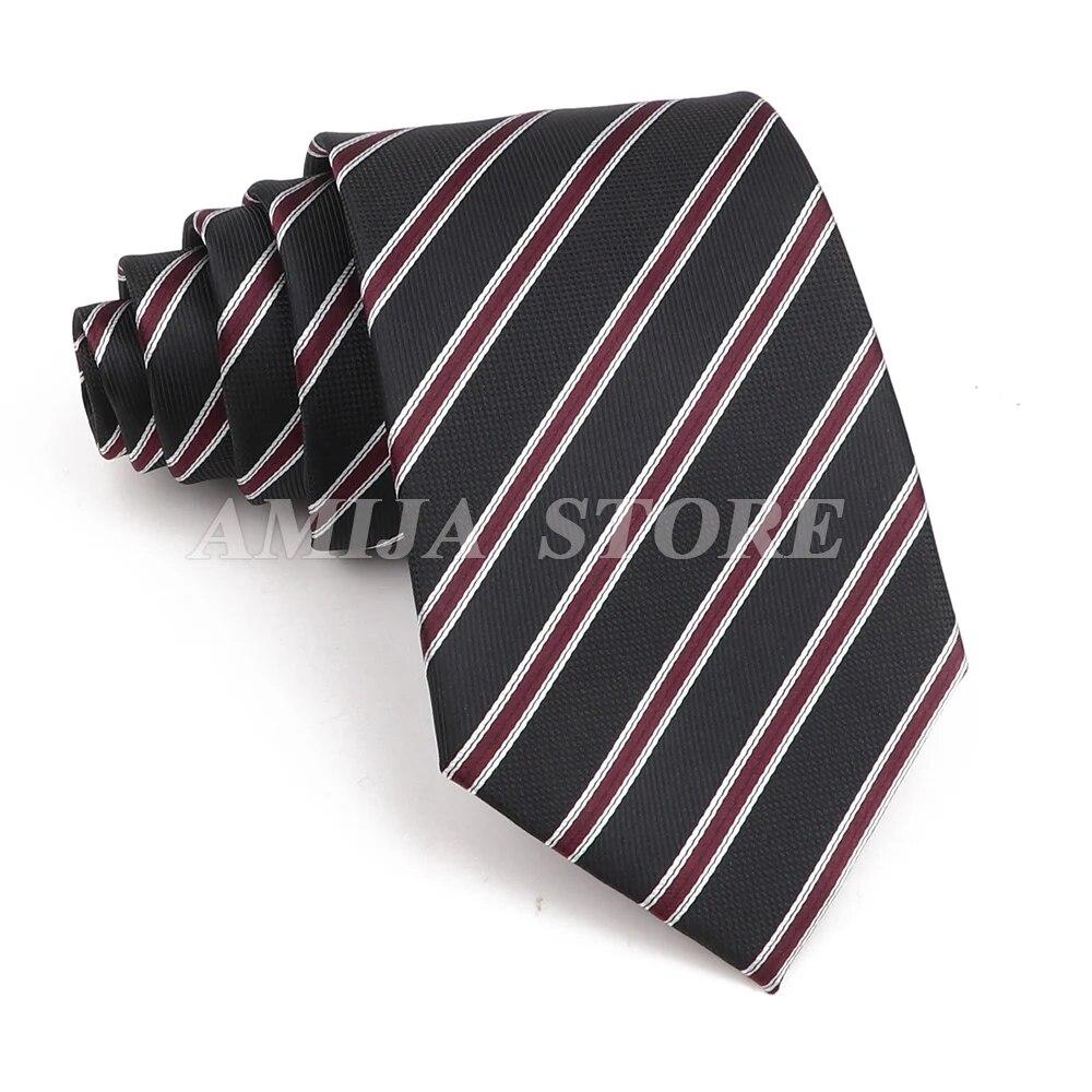 Men's Stripe Grey Navy Blue Wedding Ties Jacquard Woven 8CM Ployster Polka Floral Neck Ties