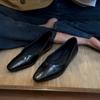 Soft Sheepskin Minimalist High-end Shallow Mouth Single Shoes Women's 2025 New Square Head Temperament Oil Wax Mary Jane Shoes