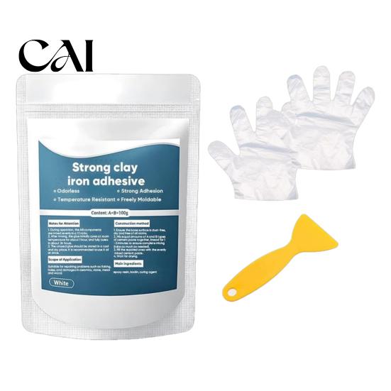 Professional Grade Repair Clay 1/3 Sets High Strength Multi-Purpose Clay, Strong Iron Adhesive with Scraper & Gloves, Putty for Bonding Metal,