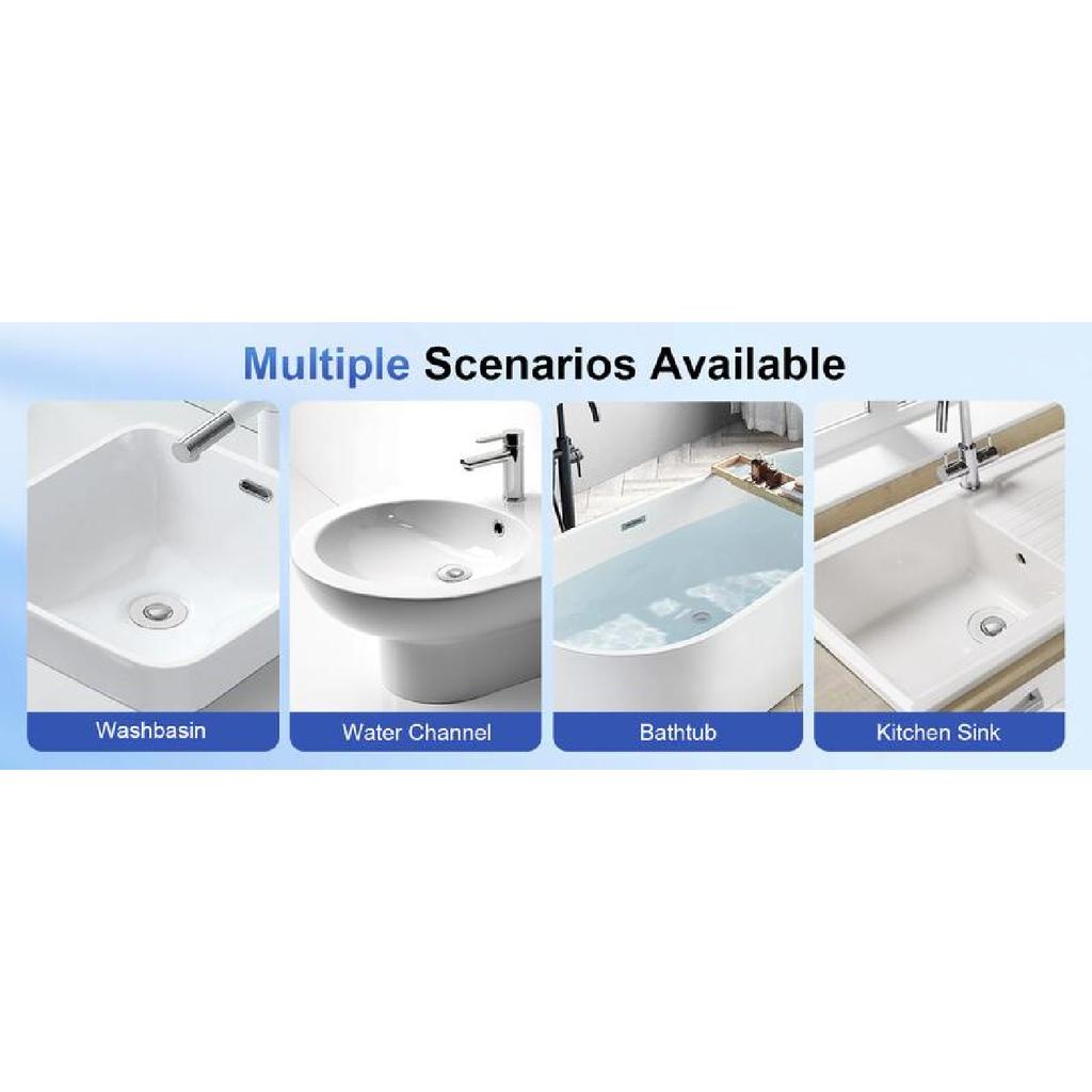 JOMST Bath Universal 2-в-1 заглушка для раковины в ванной комнате, выдвижная, со съемным фильтром из нержавеющей стали, препятствующим засорению, заглушка для слива волос, против запаха