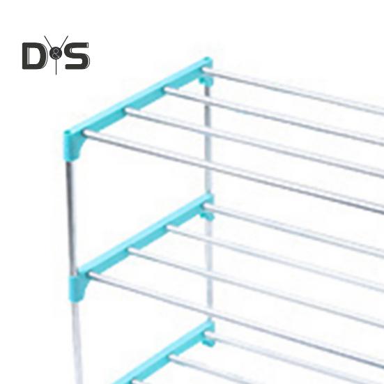 HOW-E 3/4 Layers Shoe Rack Assembled Easy Installation Stainless Steel Household Slipper Storage Shelf