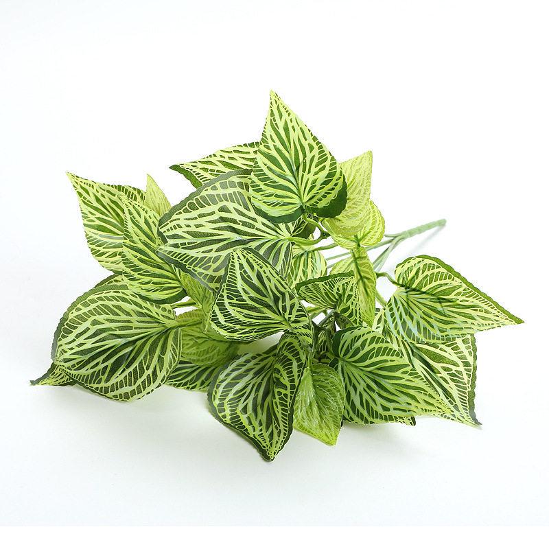 Artificial Pothos & Monstera Leaves Wall Decor for Living Room - Small Potted Greenery Arrangement