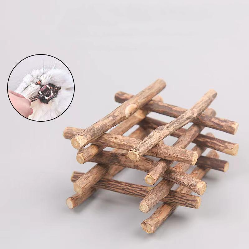 Pure Natural Teething Stick Catnip Toy Polygonum Multiflorum Silver Rattan Branch Cat Toy Snack Stick Cleaning Pet Supplies