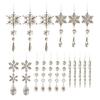 18 Pcs Crystal Christmas Ornaments for Tree Clear Acrylic Snowflake Icicle Hanging Ornaments with Drop Pendants Winter Wonderland