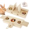 6 In 1 Wooden Hamster Foraging Toys Small Pet Feeder Interactive Puzzle Treat Dispenser Guinea Pig Toys