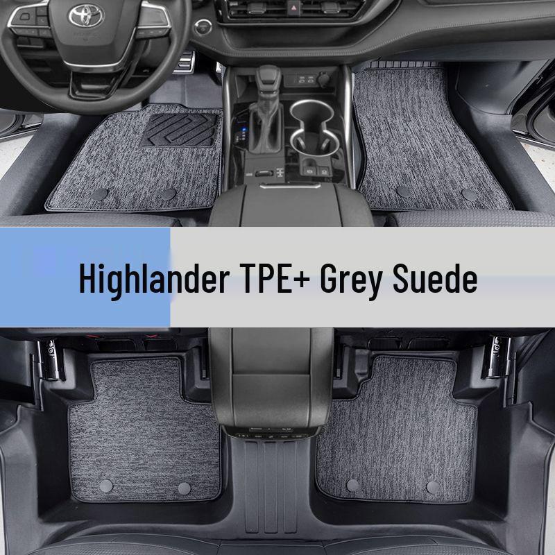Коврики в салон Toyota Highlander (2015-2023) для 5-местных и 7-местных, TPE-бортик 4-го поколения
