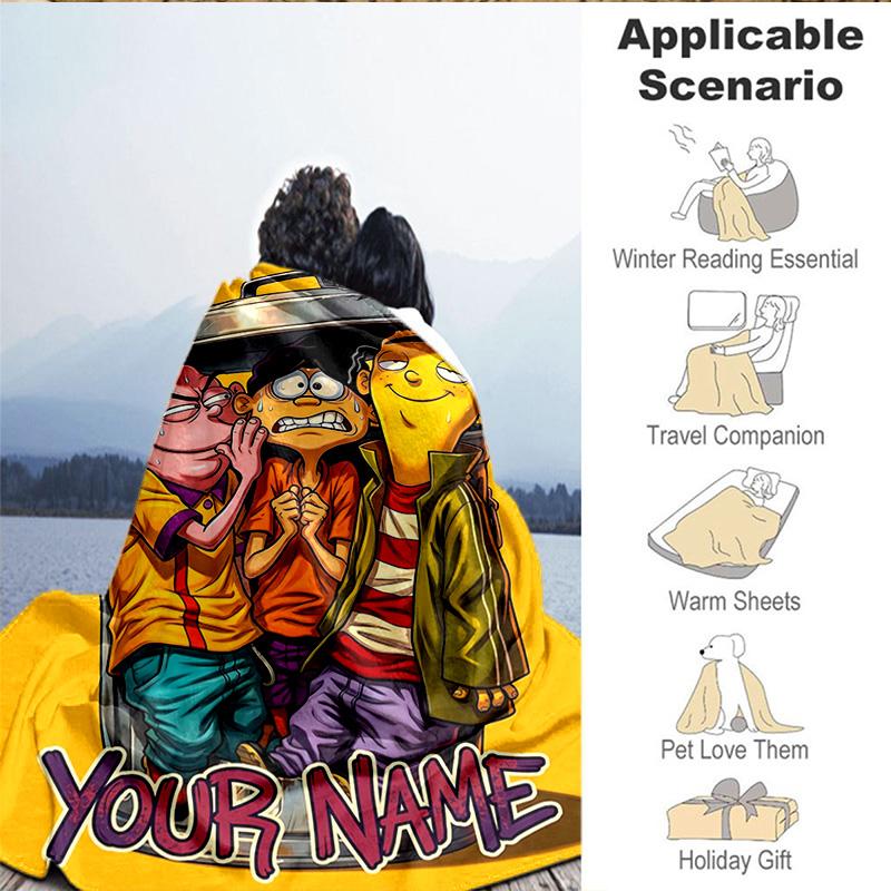 Custom Name Blanket Edd Eddy Adventure Blanket Bedding Blanket for Travel, Camping, Living Rooms, Offices, Sofas, Fan Christmas gift