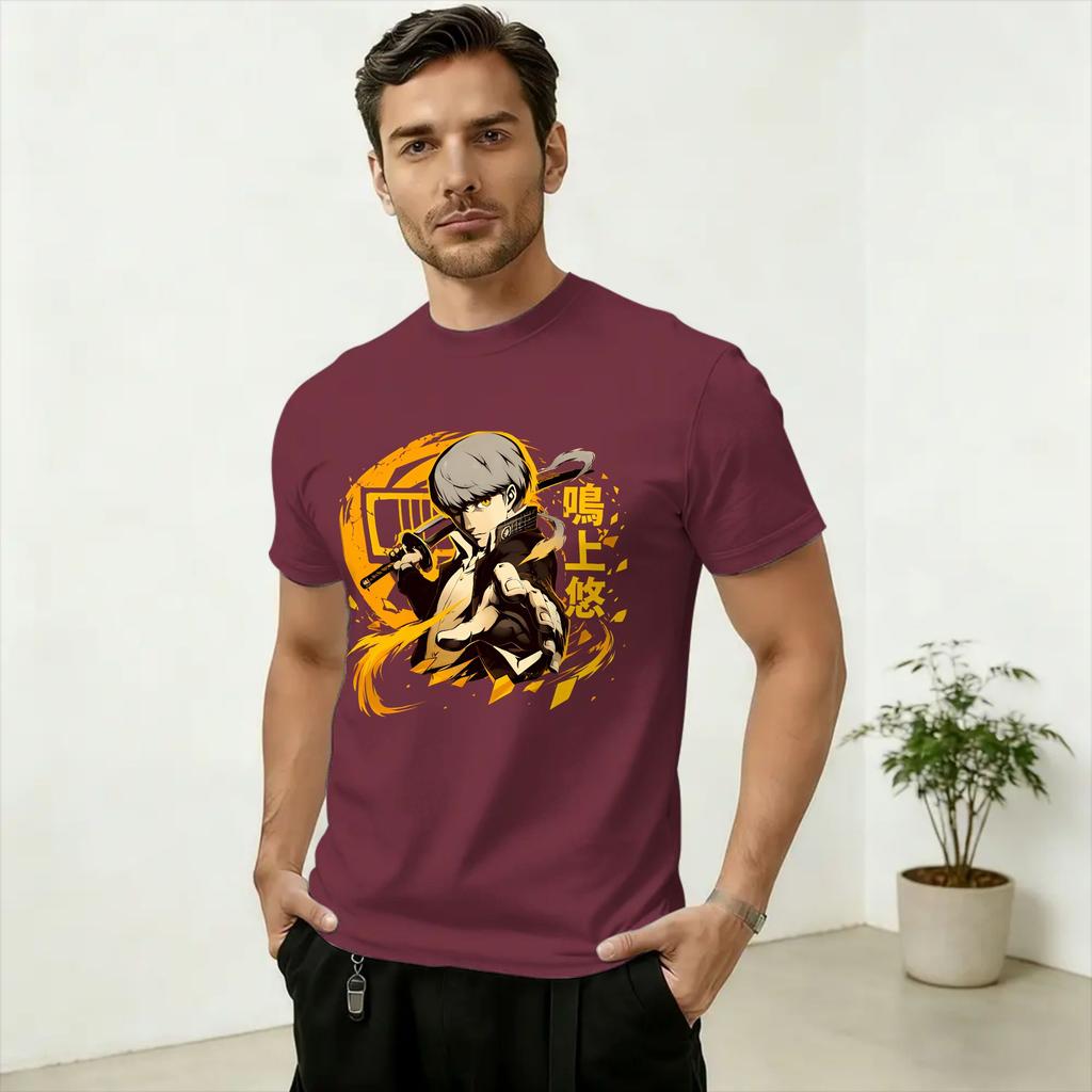 Vintage T Shirt Summer Yu Narukami PPersonas Fashion TShirts Cotton Tee Shirt for Unisex Aesthetic Wholesale Short Sleeve Tees