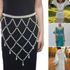 Modern Imitation Pearls Belly Chain Belt with Flowing Tassels Suitable for Adding a Touch of Elegance To Your Party
