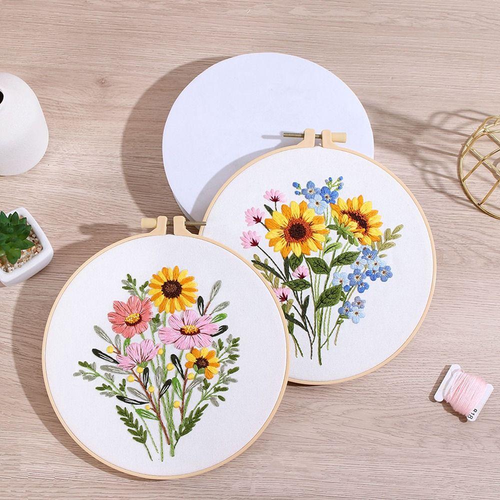Needle Punch Embroidery Stitch Practice Kit Embroidery Hoop DIY Embroidery Kits For Beginners