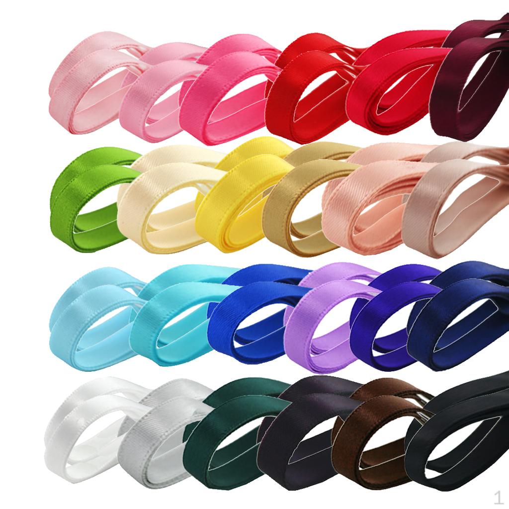 Set Of 24PCS Grosgrain Ribbon For Hair Bow Making Scrapbooking Wedding DIY Craft