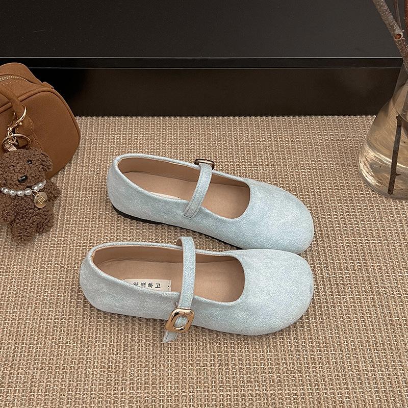Lightweight and Breathable Retro French Flat-soled Single Shoes Women's 2025 New Spring Versatile One-pedal Mary Jane Single Shoes