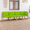 Day and Night - Day and Night 4-seater Garden Sofa with Bright Green Cushions