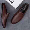 Fashion Handmade Loafers Summer Slip On Half Shoes for Men Genuine Leather Slippers Casual Breathable Comfy Male Muller Shoes Half Drag